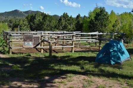 Camped at the Happy Jack Corrals